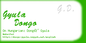 gyula dongo business card